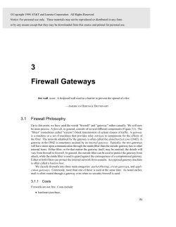 3 Firewall Gateways - Repelling the Wily Hacker