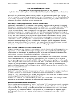Preclass-Reading Assignments