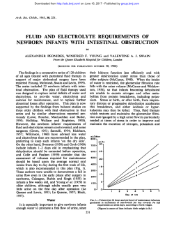 fluid and electrolyte requirements of newborn infants with intestinal