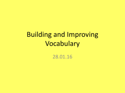Building and Improving Vocabulary Upper KS2