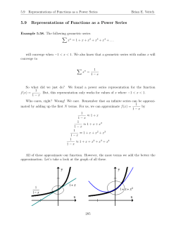 5.9 Representations of Functions as a Power