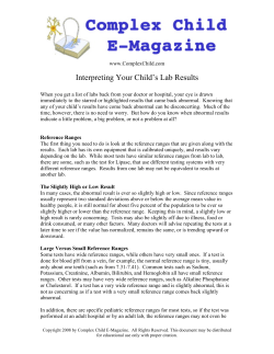 Interpreting Your Child`s Lab Results