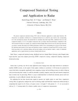 Compressed Statistical Testing and Application to Radar