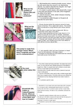 chinchilla &ndash; broadcloth &ndash; silk fabrics HELPSHEETS
