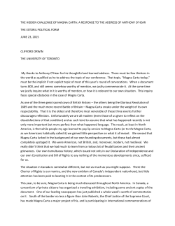 THE HIDDEN CHALLENGE OF MAGNA CARTA: A RESPONSE TO