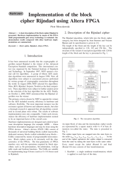 Implementation of the block cipher Rijndael using Altera FPGA
