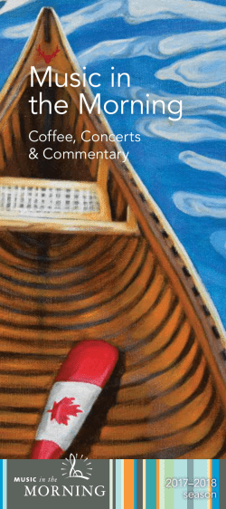 2018 Season Brochure - Music in the Morning