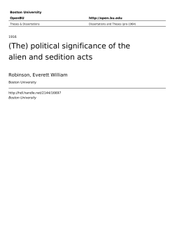 (The) political significance of the alien and sedition acts