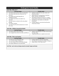 Social Studies Learning Targets and Transfer Goals