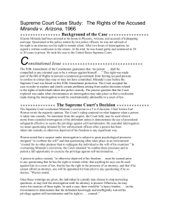 Supreme Court Case Study: The Rights of the Accused Miranda v