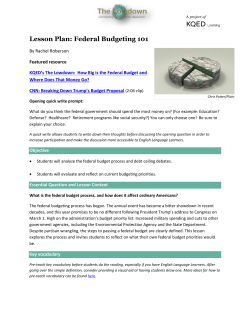 Lesson Plan: Federal Budget