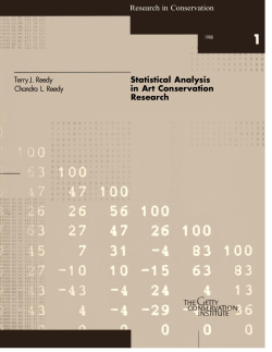 Statistical Analysis in Art Conservation Research (1988)