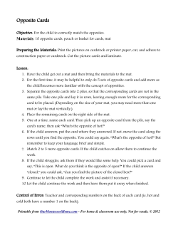 Opposite Cards - Our Montessori Home