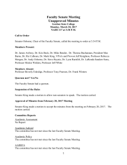 Faculty Senate Meeting Unapproved Minutes