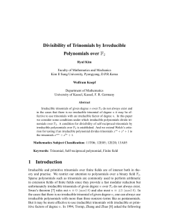 Divisibility of Trinomials by Irreducible Polynomials