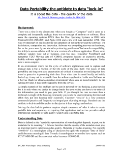 Data Portability the antidote to data “lock-in”