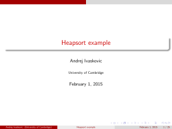 Heapsort example - University of Cambridge