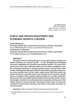 PUBLIC AND PRIVATE INVESTMENT AND ECONOMIC GROWTH