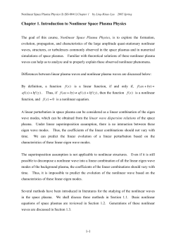 Chapter 1. Introduction to Nonlinear Space Plasma Physics