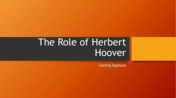 The Role of Herbert Hoover