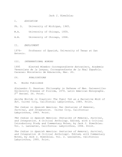 Jack J. Himelblau I. EDUCATION Ph. D. University of Michigan