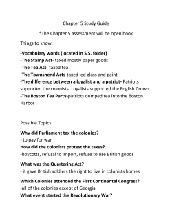 Chapter 5 Study Guide *The Chapter 5 assessment will be open
