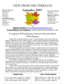 September 2008 Newsletter - The Terraces at Deer Run