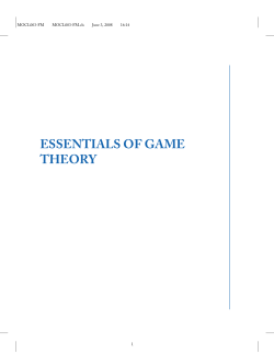 ESSENTIALS OF GAME THEORY