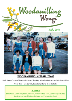 E-Wongi July 2016 - Shire of Woodanilling