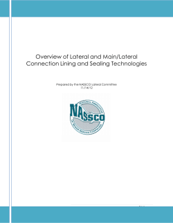 Overview of Lateral and Main/Lateral Connection Lining