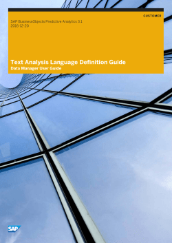 Text Analysis Language Definition Guide