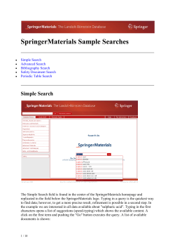 SpringerMaterials Sample Searches