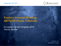 Exelixis Investor Briefing: METEOR Phase 3 Results