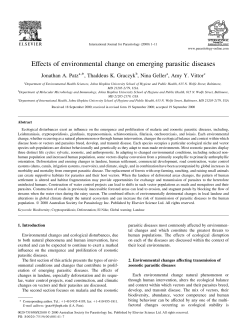 Effects of environmental change on emerging parasitic diseases