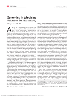 Genomics in Medicine