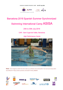 Barcelona 2016 Spanish Summer Synchronized Swimming
