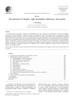 The prisoners of despair: right hemisphere deficiency and suicide