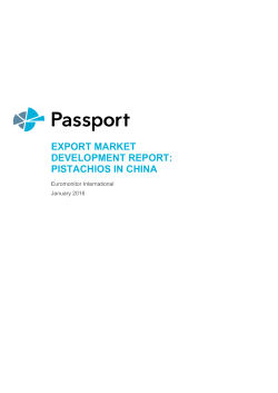 Export Market Development Report: Pistachios in China