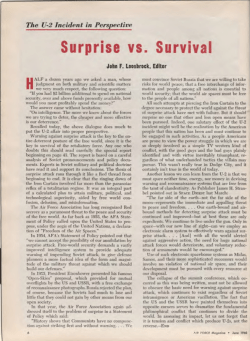 Surprise vs. Survival