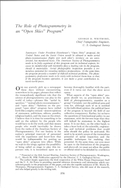 The Role of Photogrammetry in an "Open Skies" Program