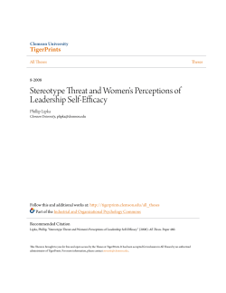 Stereotype Threat and Women`s Perceptions of