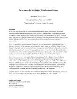 Performance Bio for Violinist Krista Buckland Reisner