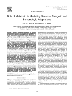 Role of Melatonin in Mediating Seasonal Energetic and