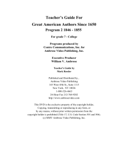 Great American Authors Teacher`s Guide Program