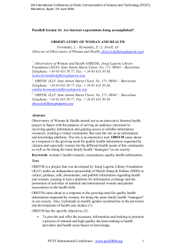 Parallell Session 16: Are Internet expectations being accomplished