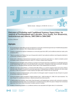 Outcomes of Probation and Conditional Sentence Supervision: An