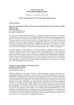 Food and Farming Systems - Neolithic Studies Group