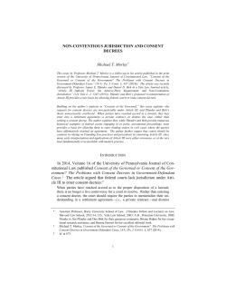 NON-CONTENTIOUS JURISDICTION AND CONSENT DECREES