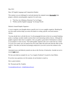 May 2014 Dear AP English Language and Composition Student