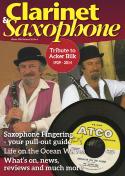 Saxophone Fingering - your pull-out guide Life on the Ocean Waves